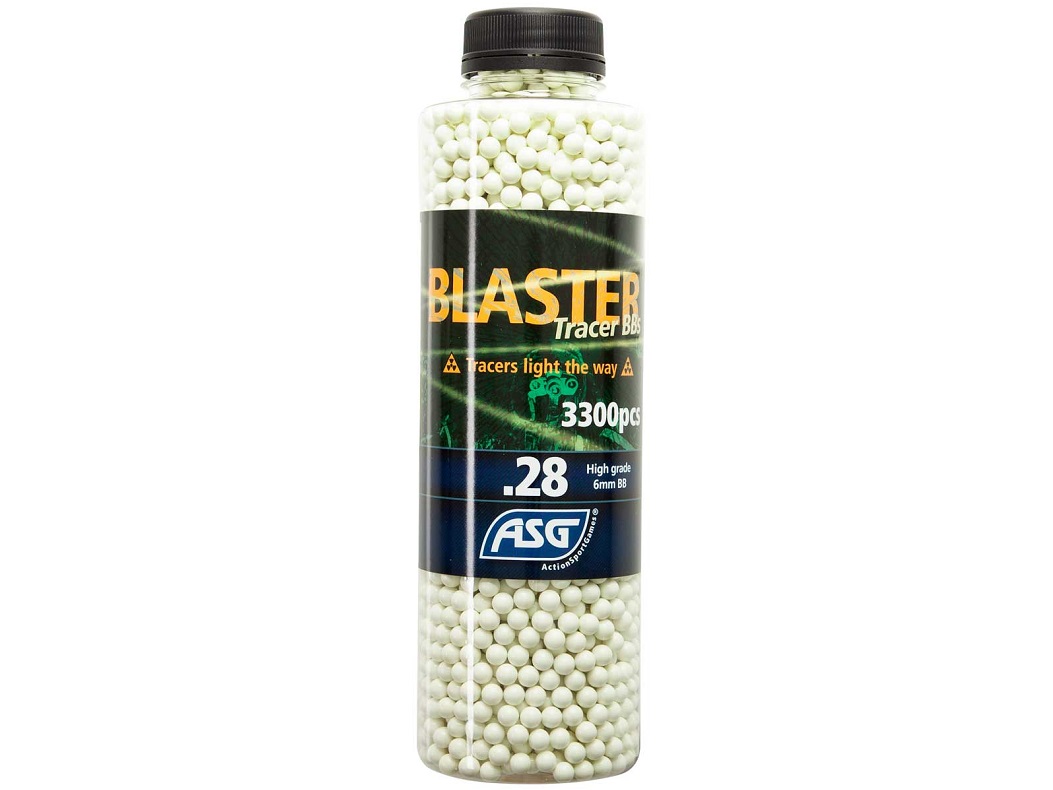 ASG Blaster Green Tracer Airsoft BB 6mm 0.28 gram bottle of 3300
